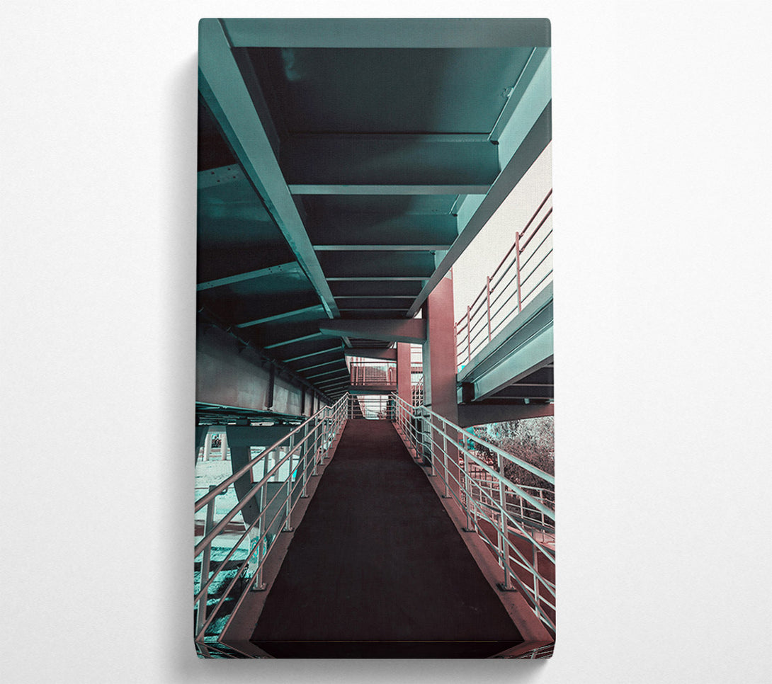  A Canvas Print of Teal Steel Passageway Canvas Art