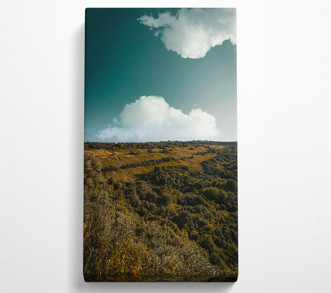  A Canvas Print of Teal Clouds Over Hills Canvas Wall Art