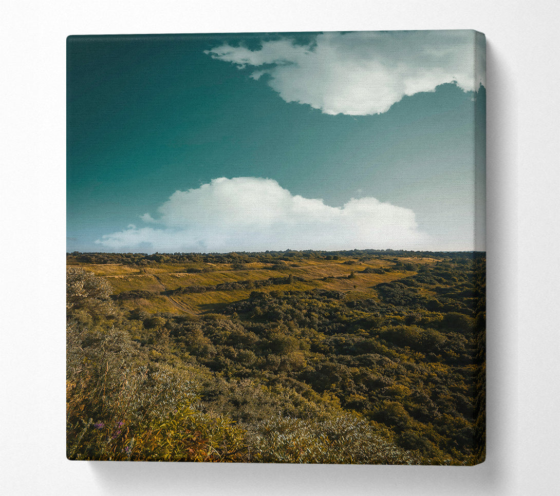  A Canvas Print of Teal Clouds Over Hills Canvas Wall Art