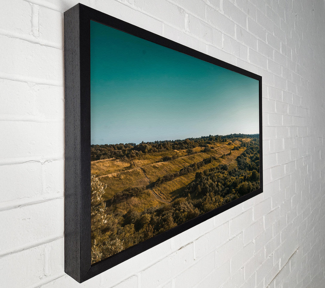 A Canvas Print of Teal Hillscape Canvas Art