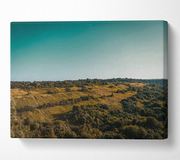  A Canvas Print of Teal Hillscape Canvas Art