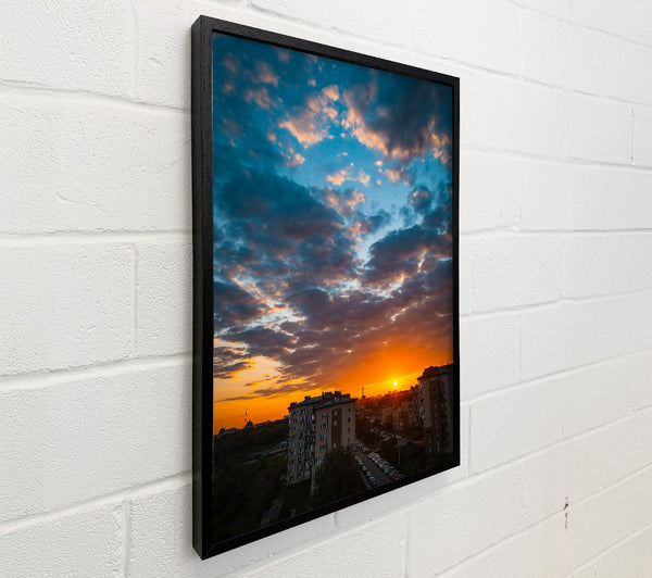 Orange Sunset Cityscape