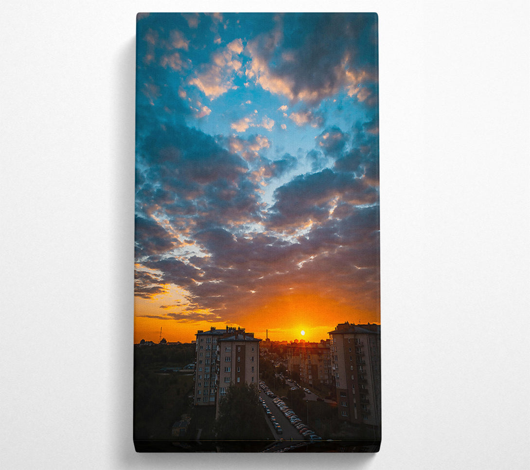  A Canvas Print of Orange Sunset Cityscape Canvas Art