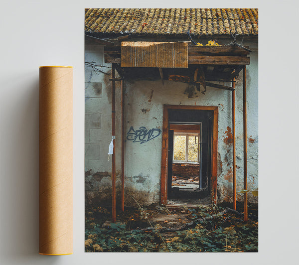 Rusty Orange Doorway Poster