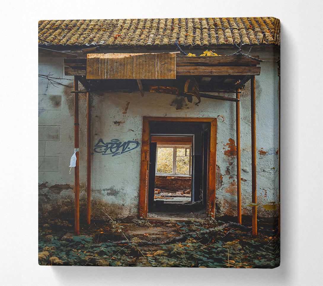  A Canvas Print of Rusty Orange Doorway Canvas Print