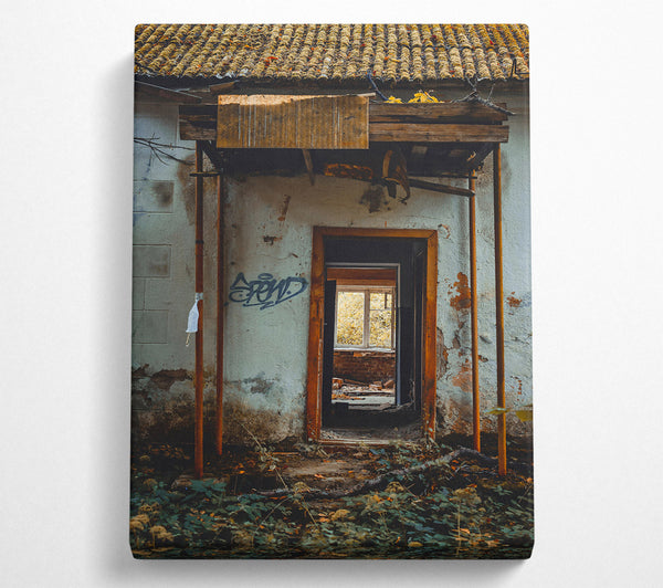  A Canvas Print of Rusty Orange Doorway Canvas Print