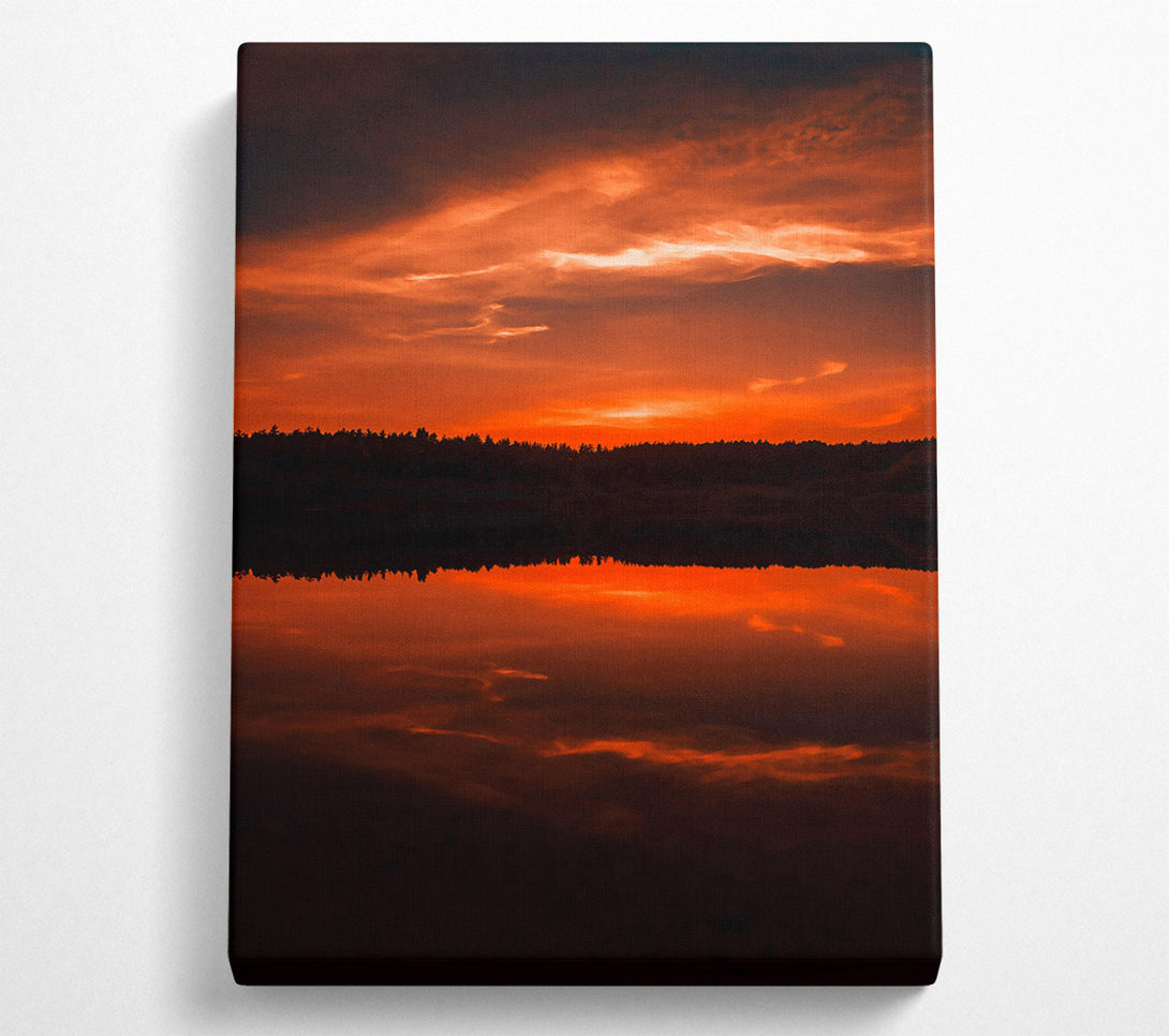  A Canvas Print of Crimson Sky Reflection Canvas Print