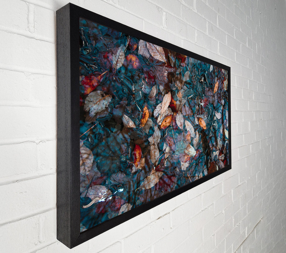  A Canvas Print of Teal Autumn Leaves Canvas Art