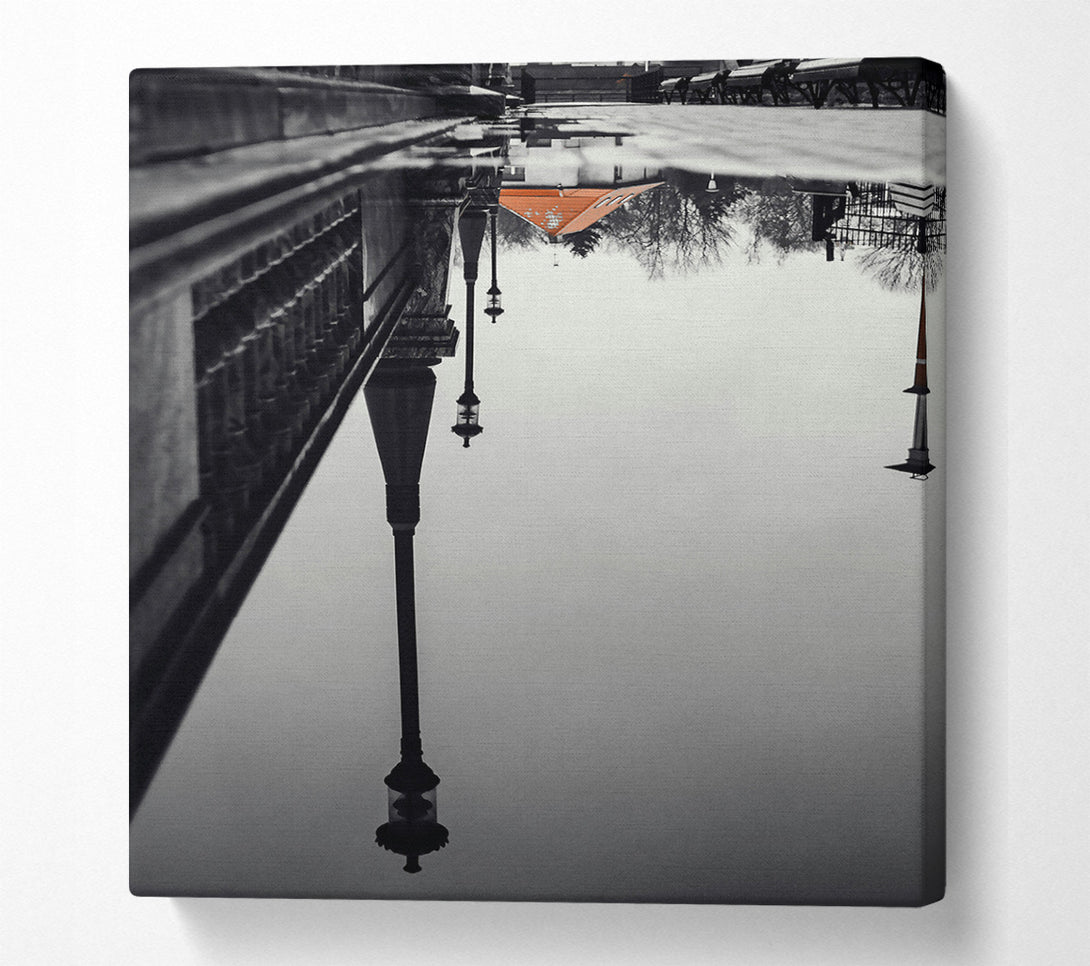  A Canvas Print of Orange Roof Reflections Canvas Print