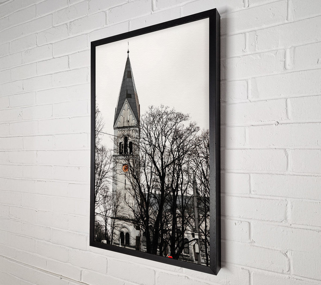  A Canvas Print of White Church In Shadow Canvas Art
