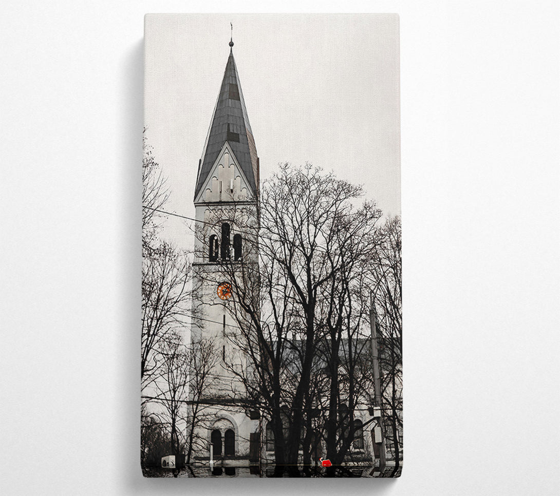  A Canvas Print of White Church In Shadow Canvas Art