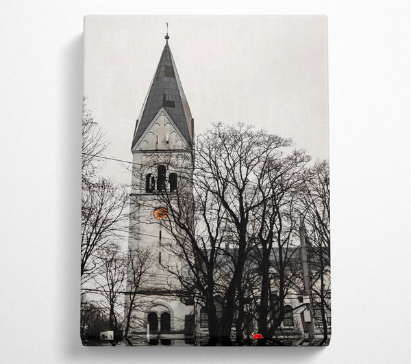 A Canvas Print of White Church In Shadow Canvas Art