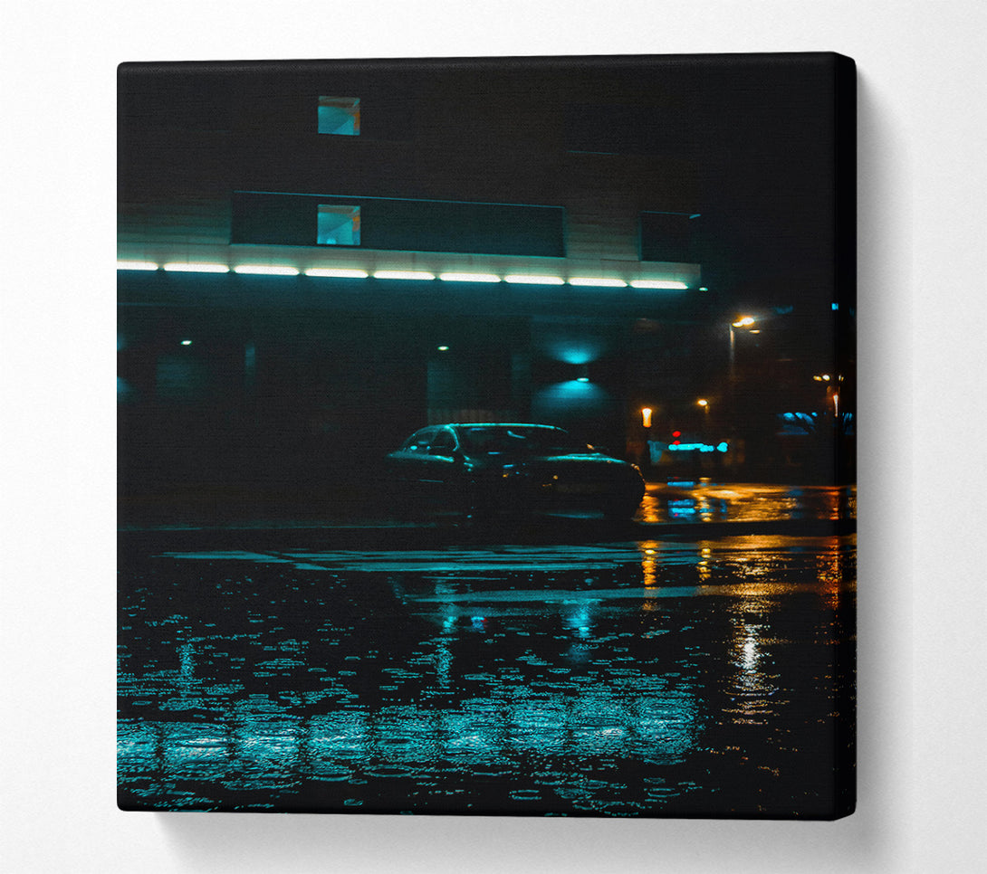  A Canvas Print of Aqua City Rain Canvas Art