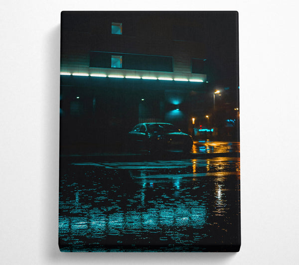  A Canvas Print of Aqua City Rain Canvas Art