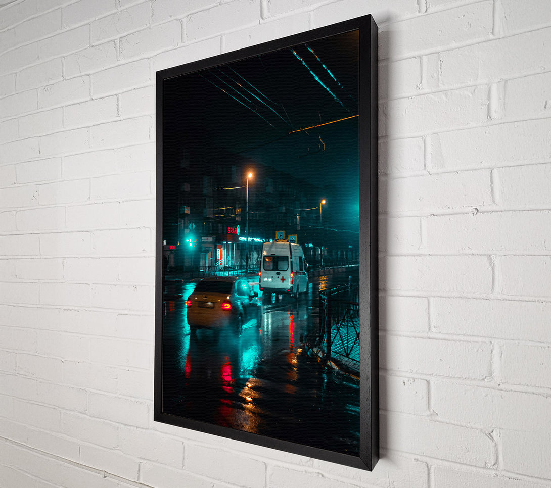  A Canvas Print of Aqua City Lights Canvas Print