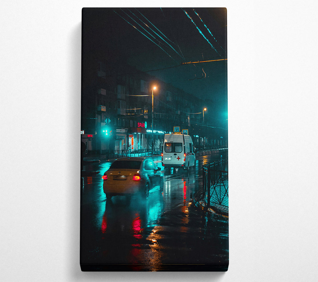  A Canvas Print of Aqua City Lights Canvas Print