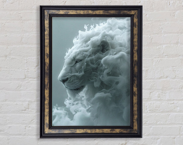 Lioness Smoke Framed Print