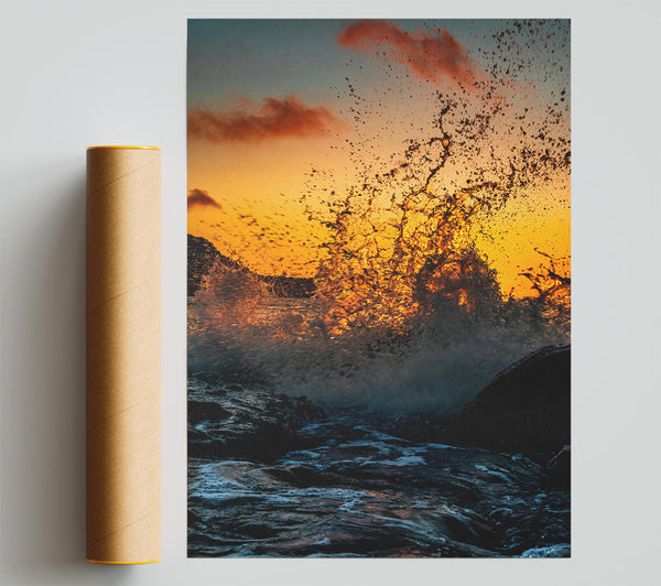 Golden Ocean Fury Giclee Print