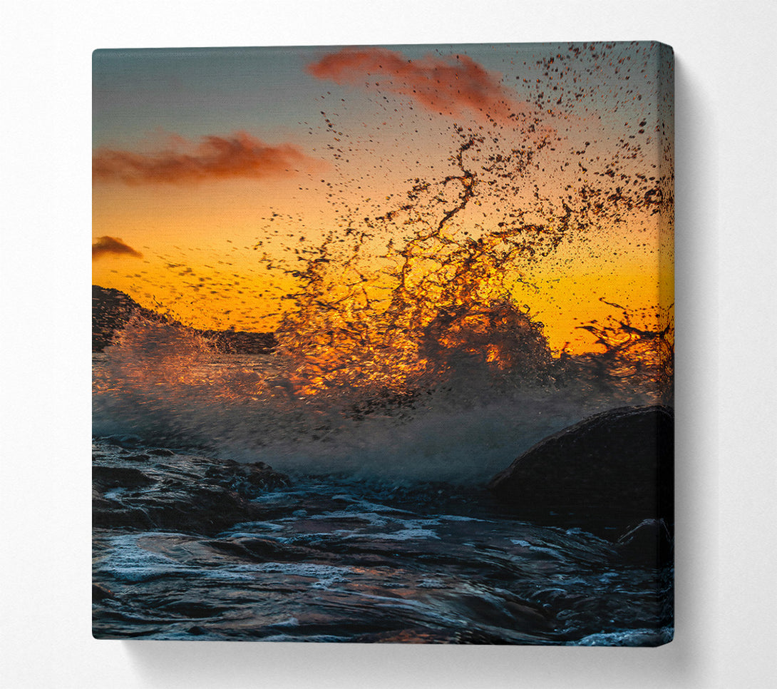  A Canvas Print of Golden Ocean Fury Canvas Art