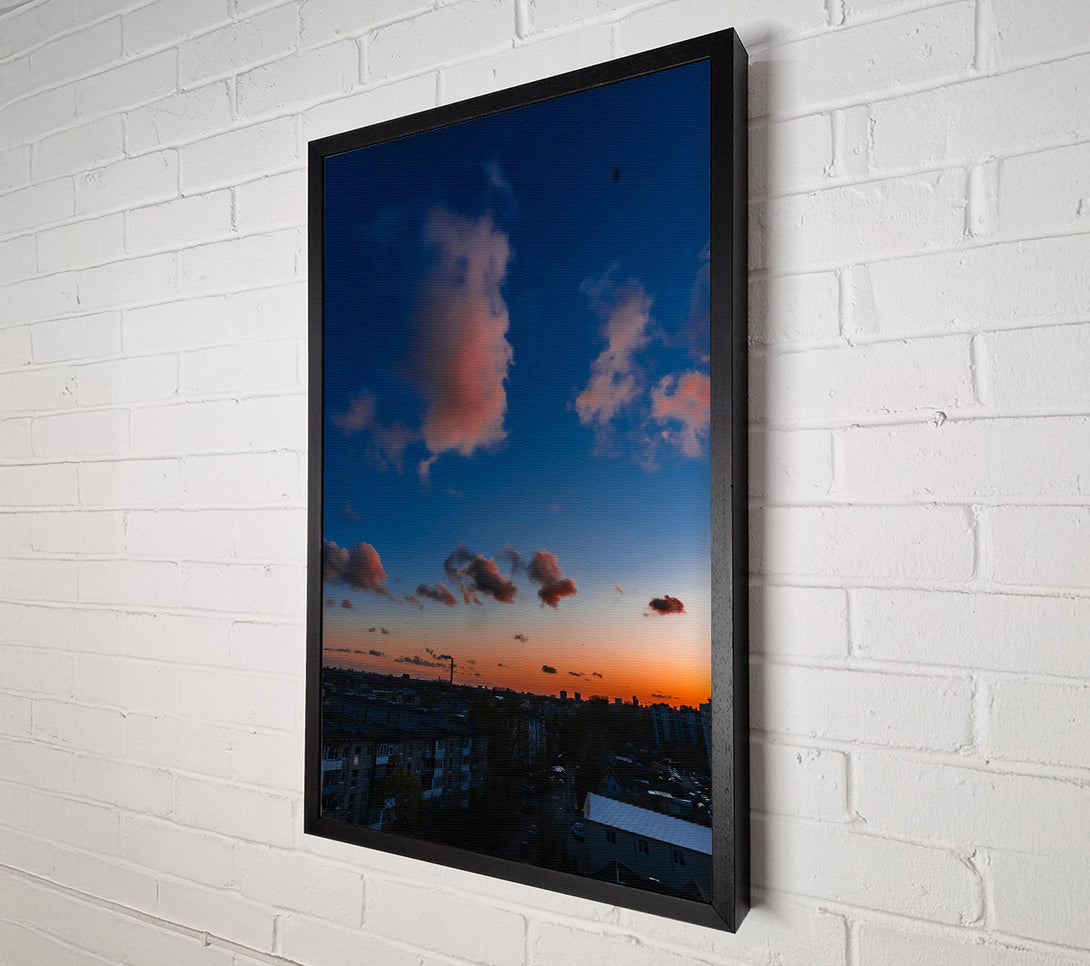  A Canvas Print of Pink Clouds Over City Canvas Print