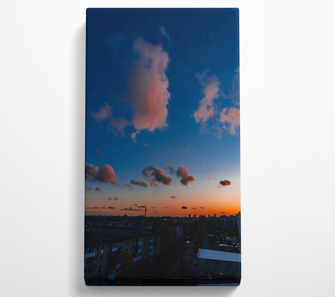  A Canvas Print of Pink Clouds Over City Canvas Print