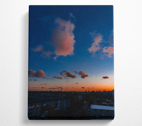  A Canvas Print of Pink Clouds Over City Canvas Print