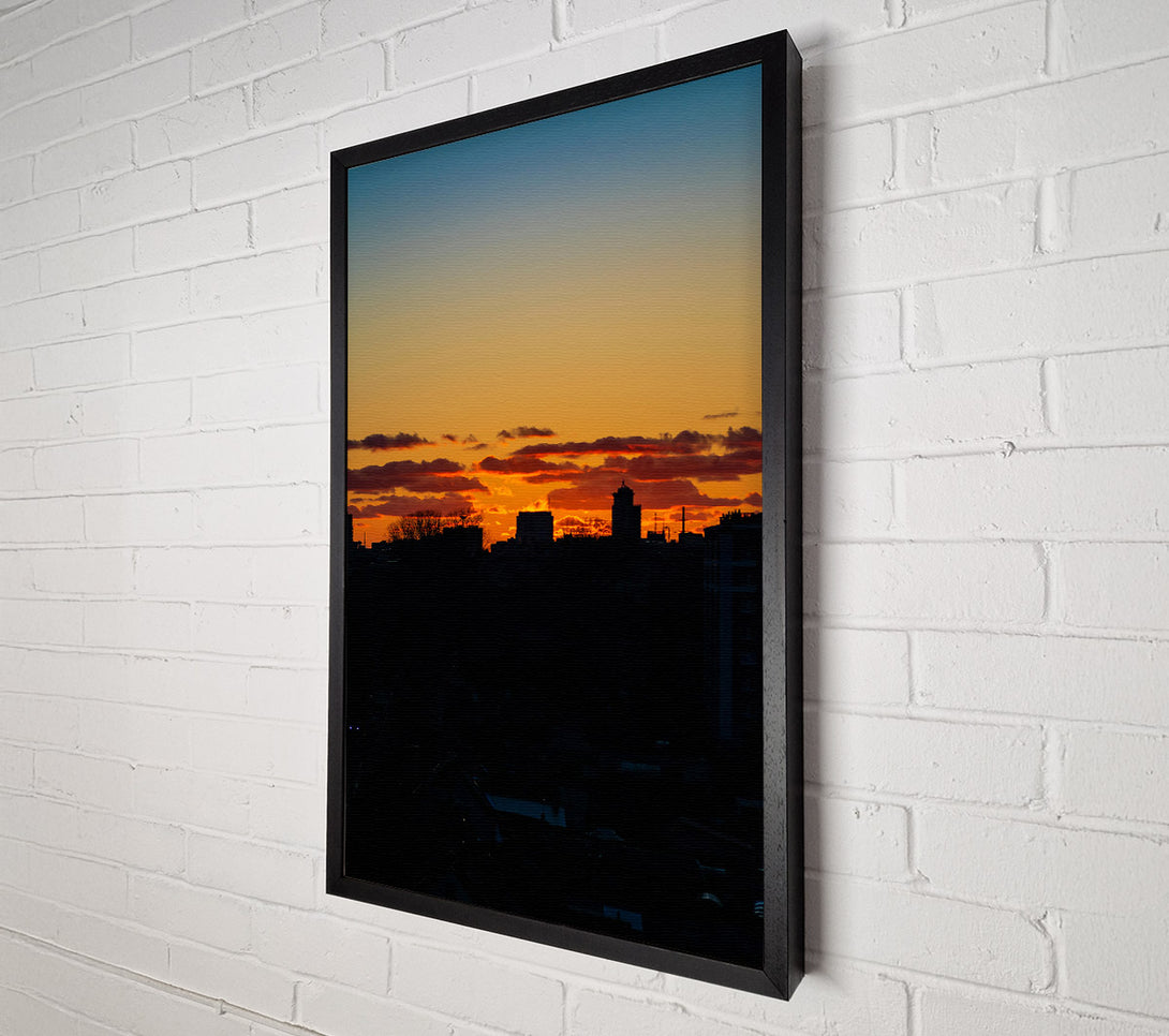  A Canvas Print of Orange Sky Skyline Canvas Print