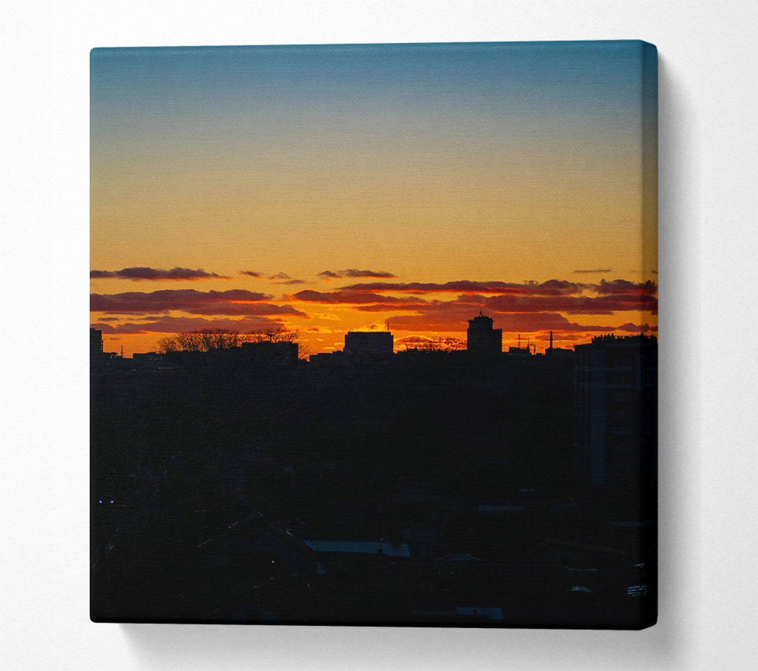 A Canvas Print of Orange Sky Skyline Canvas Print