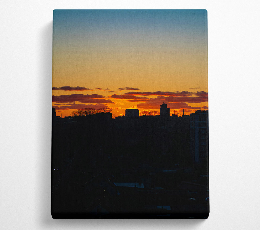  A Canvas Print of Orange Sky Skyline Canvas Print