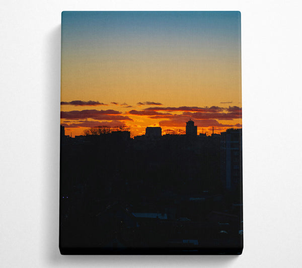  A Canvas Print of Orange Sky Skyline Canvas Print