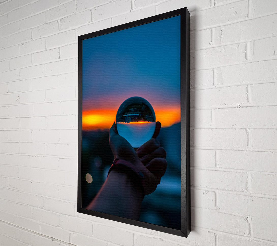  A Canvas Print of Orange Sunset Orb Canvas Print