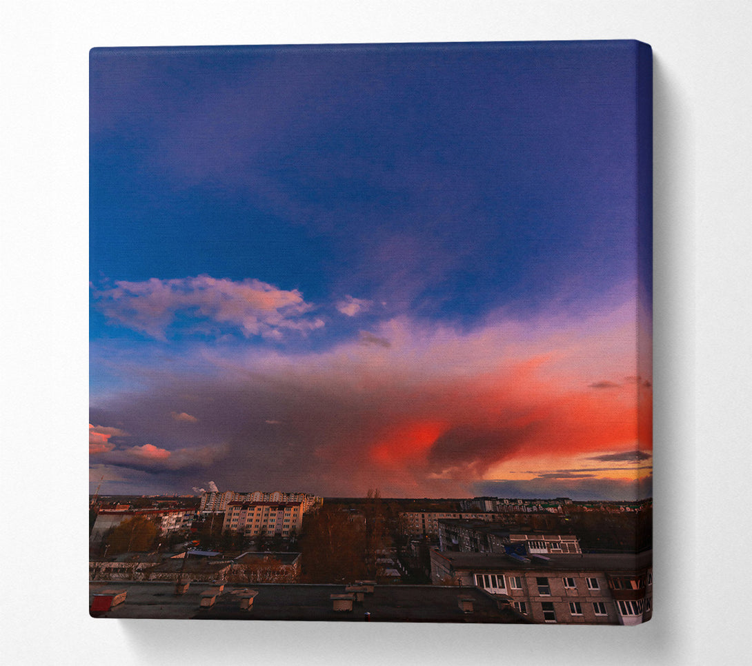 A Canvas Print of Crimson City Sky Canvas Art