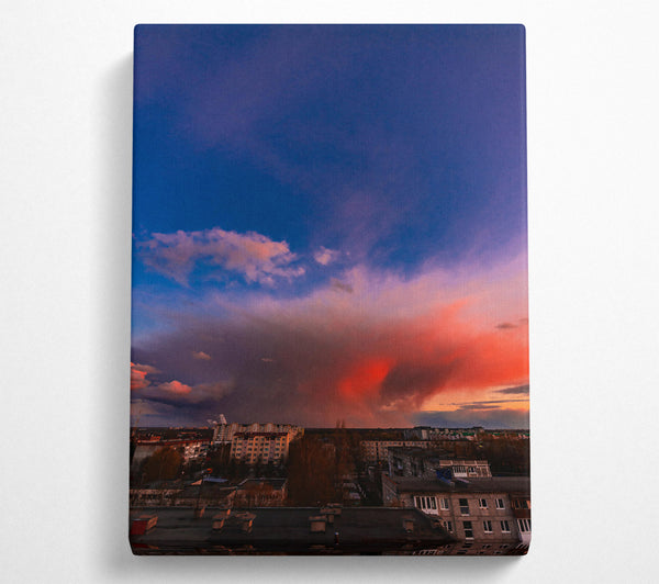  A Canvas Print of Crimson City Sky Canvas Art