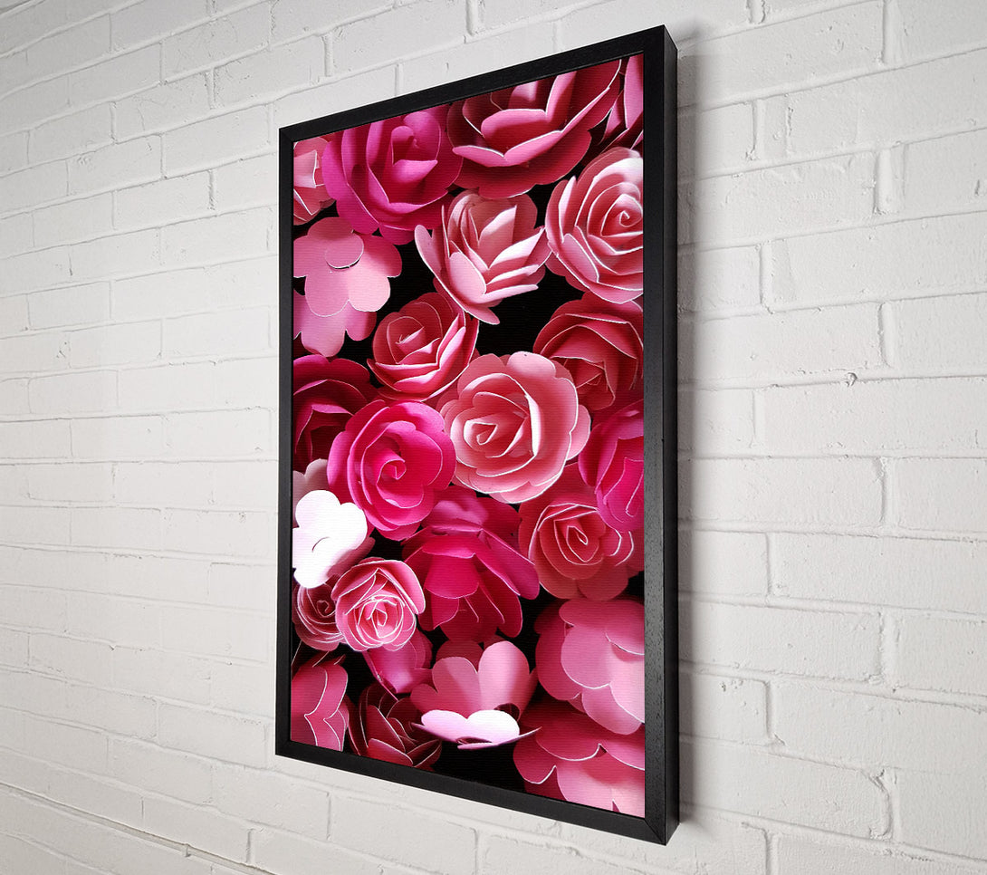  A Canvas Print of Pink Paper Roses Canvas Wall Art