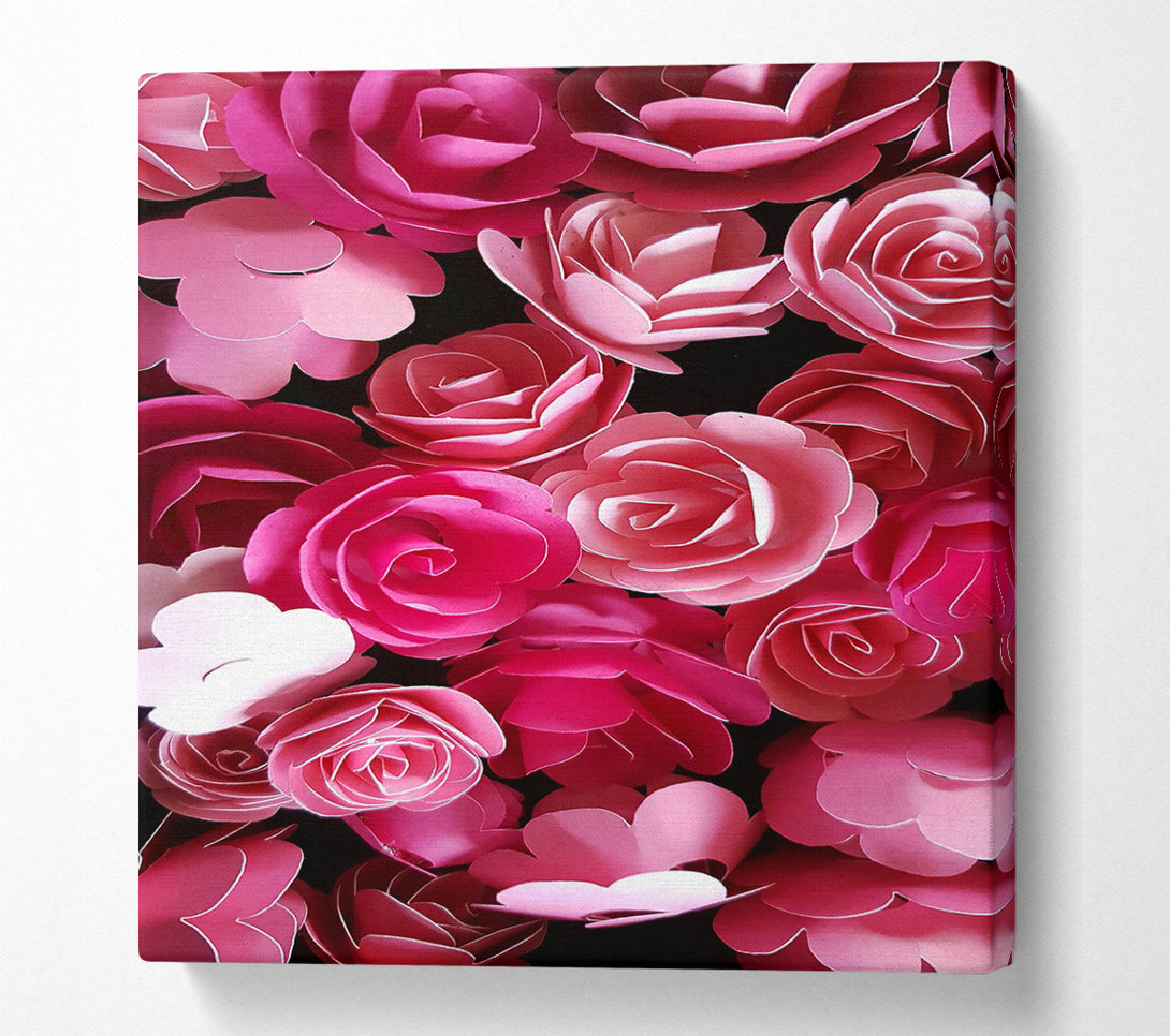  A Canvas Print of Pink Paper Roses Canvas Wall Art