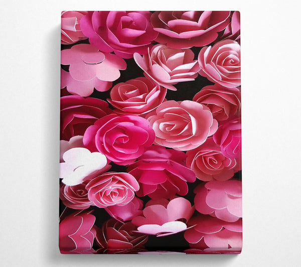  A Canvas Print of Pink Paper Roses Canvas Wall Art