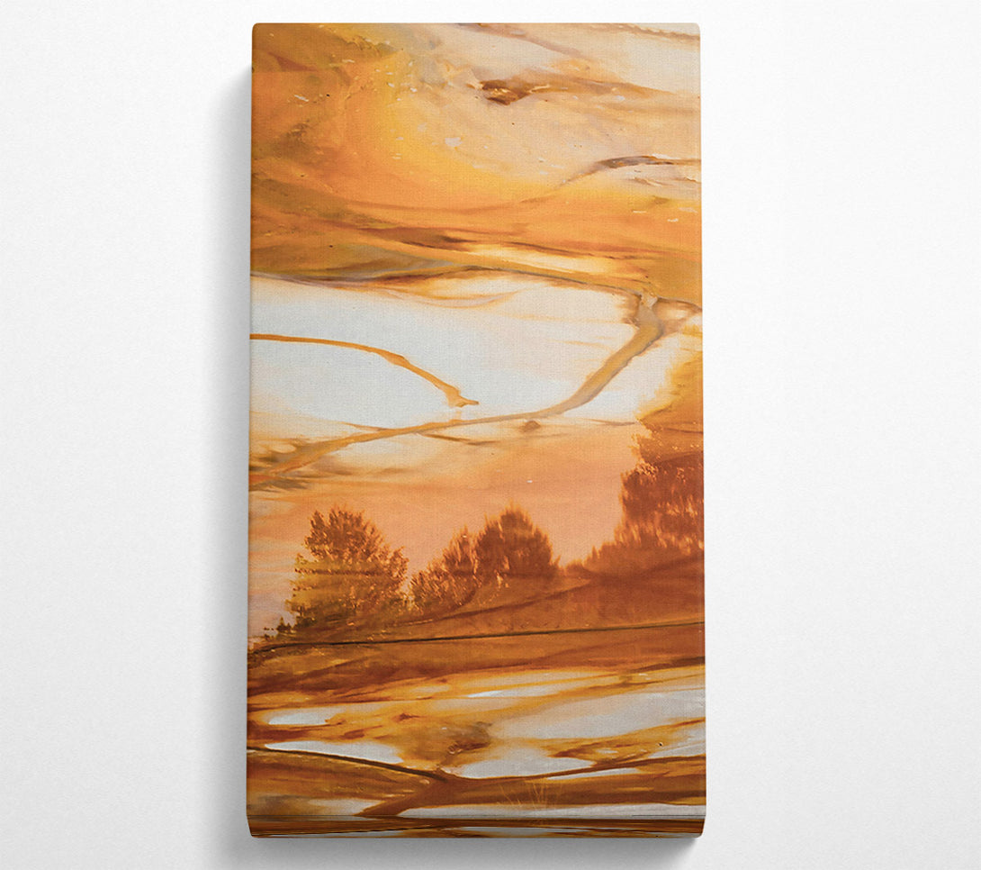 A Canvas Print of Golden Rippling Reflections Canvas Wall Art