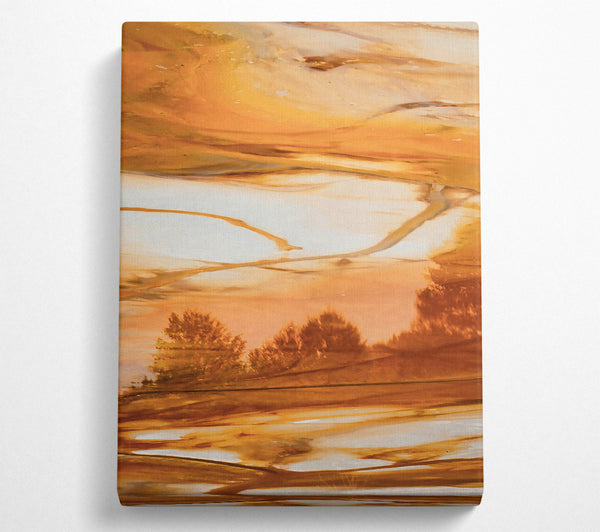  A Canvas Print of Golden Rippling Reflections Canvas Wall Art