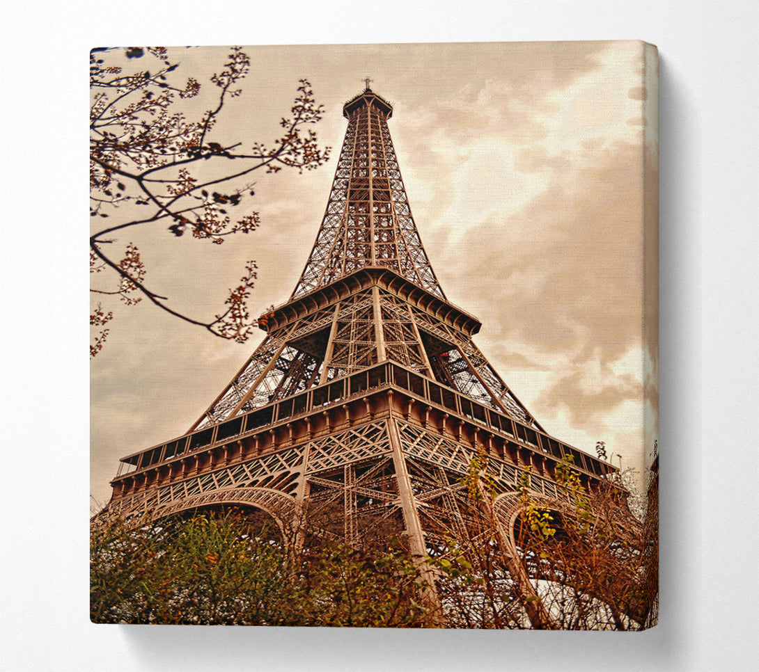  A Canvas Print of Bronze Parisian Tower Canvas Print