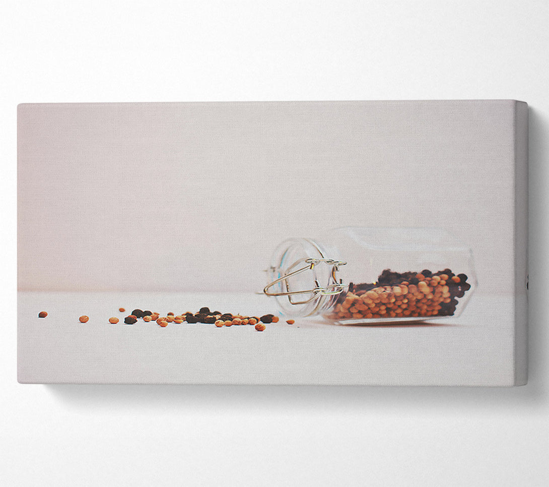  A Canvas Print of White Spilled Peppercorns Canvas Art