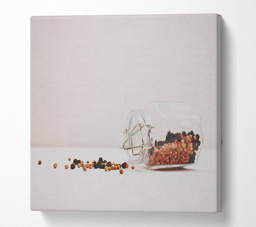  A Canvas Print of White Spilled Peppercorns Canvas Art