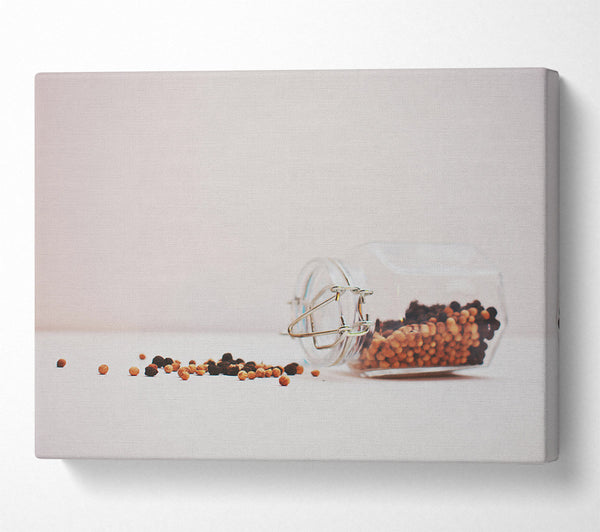  A Canvas Print of White Spilled Peppercorns Canvas Art