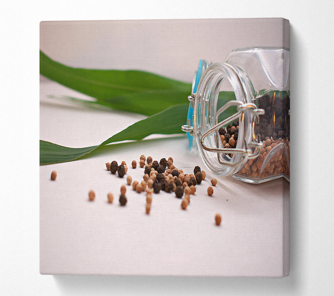  A Canvas Print of Black Pepper Spill Canvas Print
