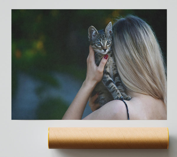 Golden Kitty Love Giclee Print