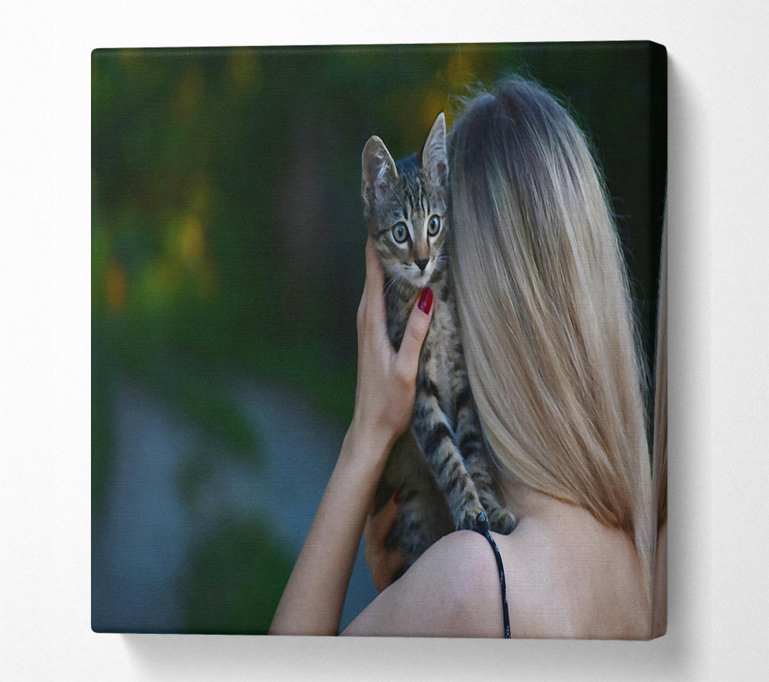  A Canvas Print of Golden Kitty Love Canvas Print
