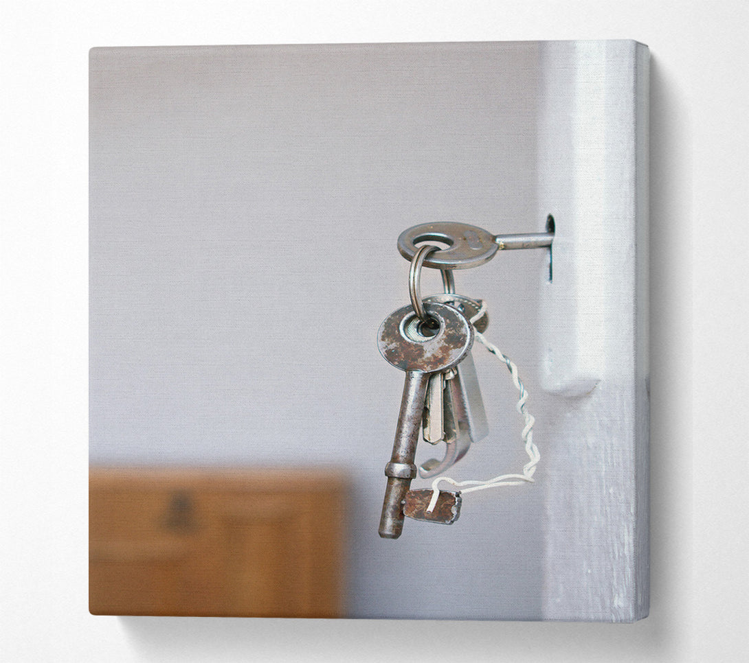  A Canvas Print of Rustic Keyhole Rust Canvas Print