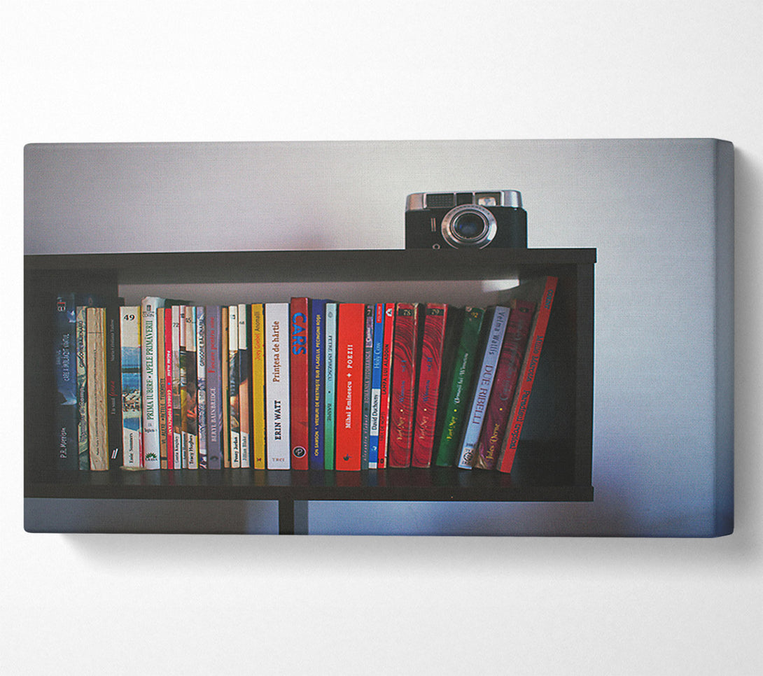  A Canvas Print of Red Bookshelf Memories Canvas Wall Art