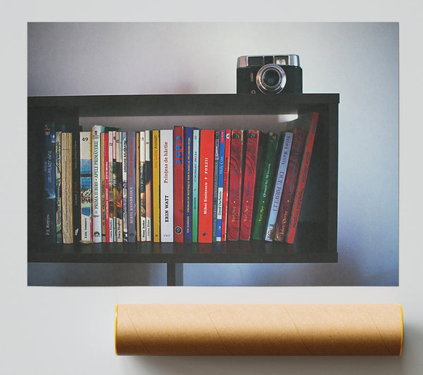 Red Bookshelf Memories Poster