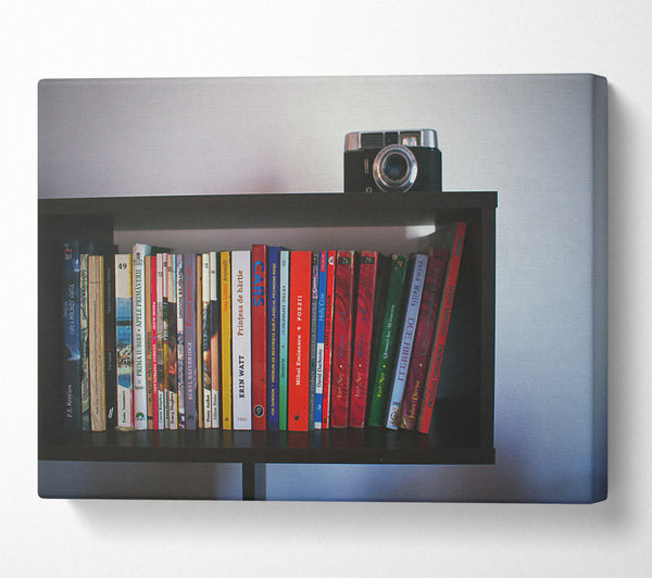  A Canvas Print of Red Bookshelf Memories Canvas Wall Art