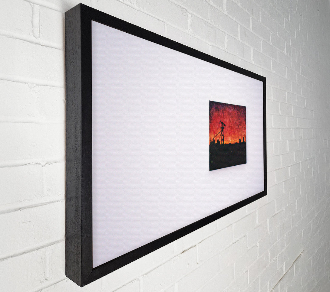  A Canvas Print of Crimson Cityscape Silhouette Canvas Art